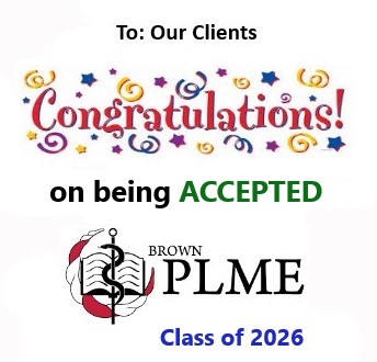 Congratulations_Brown_PLME_2026_clients_Dr_Paul_Lowe_BS_MD_Admissions_Advisors